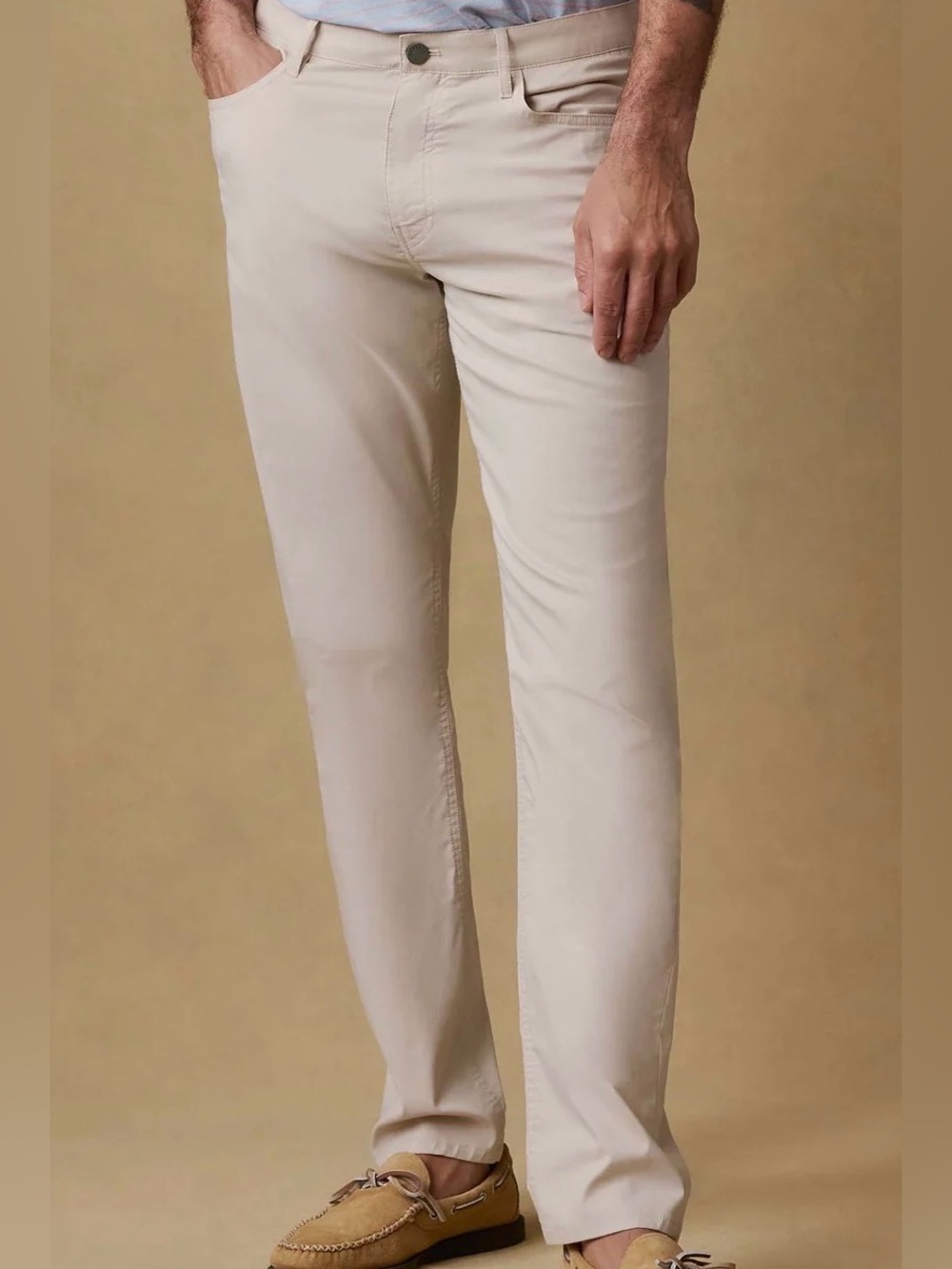 Faherty Movement 5-Pocket Pants - Light Sand Men Sz 35/30 Lightweight Stretch